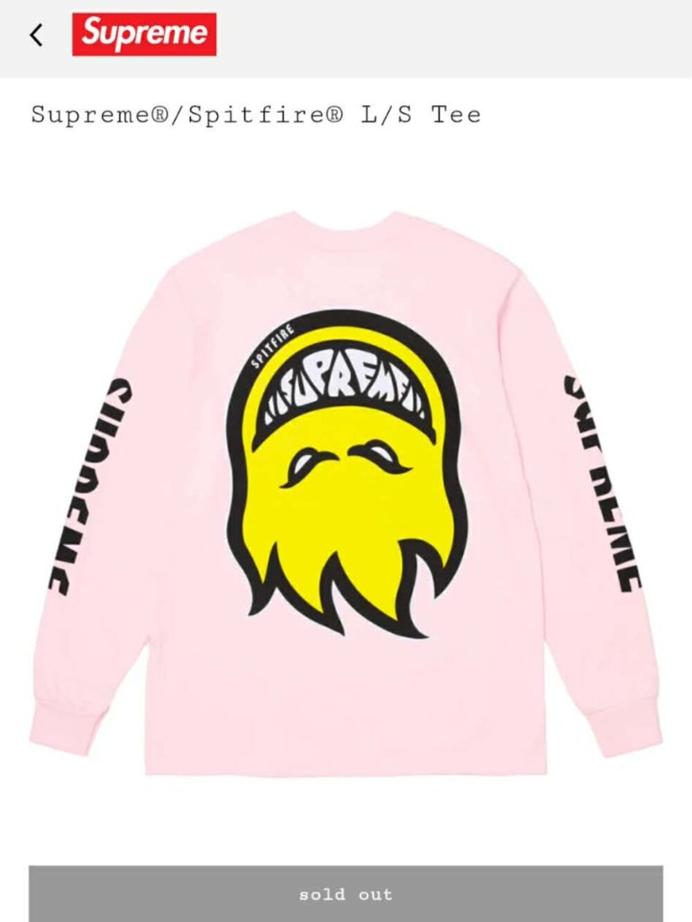 Supreme Spitfire L/S Long Sleeve Shirt IN HAND XL Pink NWT SS26 Ships Fast ✅️